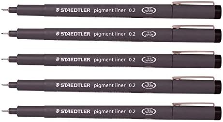 STAEDTLER Staedtler 0.2 Мм Пигмент Лагер Fineliner Скицирање Цртање Подготовка Пенкала Пакет На 5
