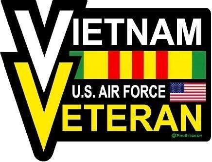 ProSticker 1051 (Еден) 4 Американски Гордост Серија Виетнам Ветеран, US Air Force Услуга Метал Знаме Decal Налепница