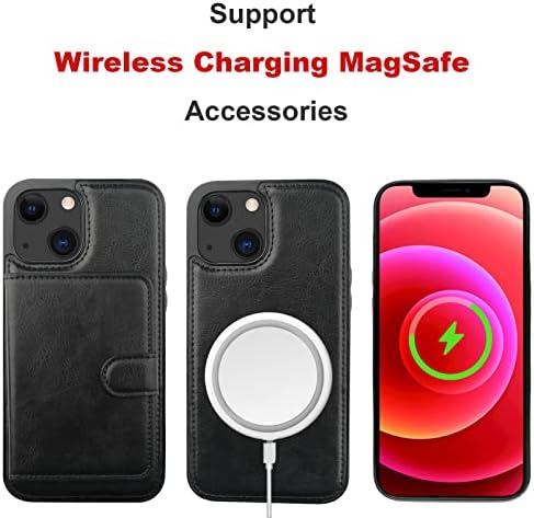 Bocasal Паричникот Случај за iPhone 13 Компатибилен со MagSafe Магнетни RFID Блокирање на Монтажни Премиум СТП Кожа Флип Случај со